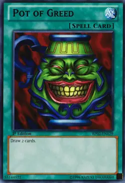 Yugioh! MP Pot of Greed - BP02-EN129 - Rare - 1st Edition Moderately Played, Eng - Image 1