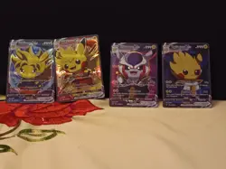 4 Pikachu Pokemon Card Holo GX VSTAR VMAX GX EX Cosplay Art - Image 1