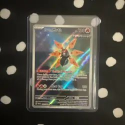 Pokemon TCG Iron Moth Paradox Rift Holo Card 187/182 Illustration Rare - Image 1