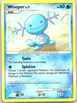 Wooper 118/132 Non Holo Secret Wonders - Pokemon Card - LP - Image 1