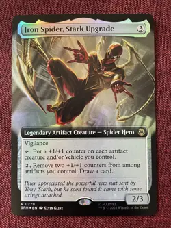 Iron Spider, Stark Upgrade #279 FOIL EXTENDED NM/M MTG Spiderman Magic Card - Image 1