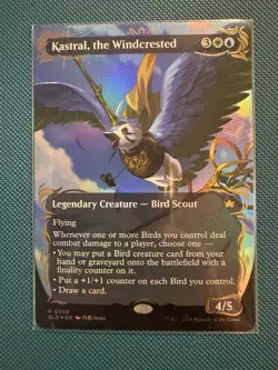 Kastral, the Windcrested (Borderless) (Raised Foil) Bloomburrow Foil - Image 1