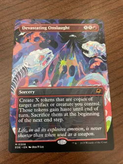 Devastating Onslaught (Borderless) EOE NM MTG - Sorcery #308 - Image 1