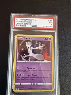 GRADED PSA 9 2023 Pokemon SWSH Mewtwo-Holo Crown Zenith #059 - Image 1