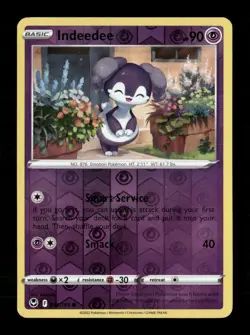 Indeedee Reverse Holo Common SWSH12: Silver Tempest 086/195 NM Pokemon LP - Image 1