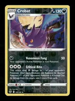 Crobat Reverse Holo Holo Rare SWSH12: Silver Tempest 105/195 LP Pokemon LP - Image 1