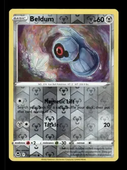 Beldum Reverse Holo Common SWSH12: Silver Tempest 117/195 NM Pokemon NM - Image 1