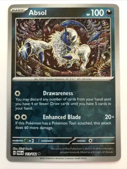 Pokemon TCG Paradox Rift Absol Reverse Holofoil 113/182 NM - Image 1