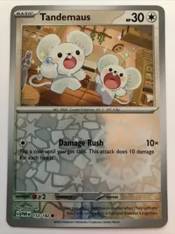 Pokemon TCG Paradox Rift Tandemaus Reverse Holofoil 153/182 NM - Image 1