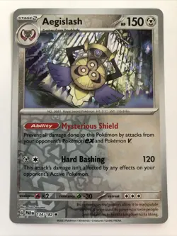 Pokemon TCG Paradox Rift Aegislash Reverse Holofoil 134/182 NM Rare - Image 1