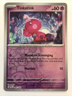 Pokemon TCG Paradox Rift Tinkatink Reverse Holofoil 082/182 NM - Image 1