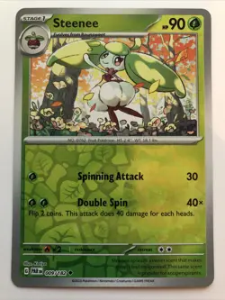 Pokemon TCG Paradox Rift Steenee Reverse Holofoil 009/182 NM - Image 1