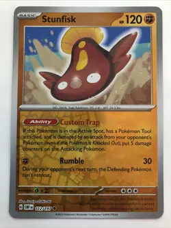 Pokemon TCG Obsidian Flames Stunfisk Reverse Holofoil 112/197 NM - Image 1