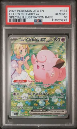 2025 POKEMON JTG EN-JOURNEY TOGETHER #184 LILLIE'S CLEFAIRY EX PSA 10 - Image 1