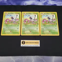 Lot of (3) 1999 Pokemon Jungle Set Unlimited Butterfree 33/64 PL/DMG - Image 1
