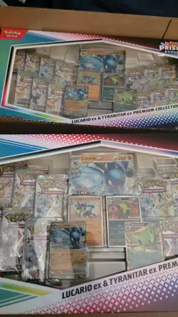 Sam's Pokemon Prismatic Evolution Lucario & Tyranitar Ex Premium Collection - Image 2