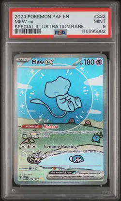 2024 POKEMON PAF EN-PALDEAN FATES SPECIAL ILLUSTRATION RARE #232 MEW EX PSA 9 - Image 1