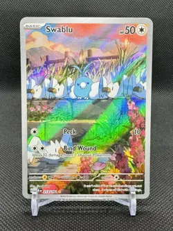 POKEMON SWABLU 213/182 SCARLET & VIOLET PARADOX RIFT ILLUSTRATION RARE - NM - Image 1
