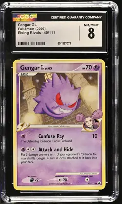 CGC 8 Gengar GL 2009 Rising Rivals 40/111 Pokemon Card - Image 1