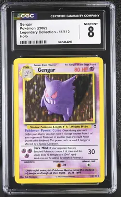 CGC 8 Gengar 2002 Legendary Collection 11/110 Holo Pokemon Card - Image 1