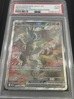 2025 POKEMON WHT EN-WHITE FLARE SPECIAL ILLUSTRATION RARE #166 RESHIRAM EX PSA 9 - Image 2