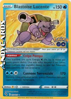 BLASTOISE LUCENTE 018/078 • Rara Shining • Pokemon Go PGO POKEMON ITALIANO - Image 1