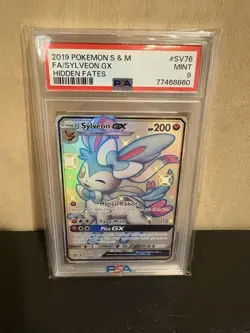 Pokemon TCG Sylveon GX SV76/SV94 Hidden Fates Shiny Vault Holo PSA 9 Mint - Image 1