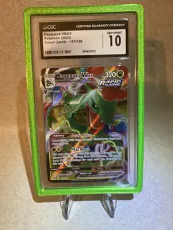 Pokemon 2023 Crown Zenith Rayquaza VMAX 101/159 CGC 10 (With Guard) - Image 1