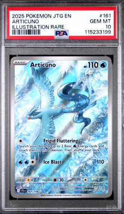 2025 Pokemon Articuno 161 Journey Together JTG EN Illustration Rare PSA 10 GEM - Image 1