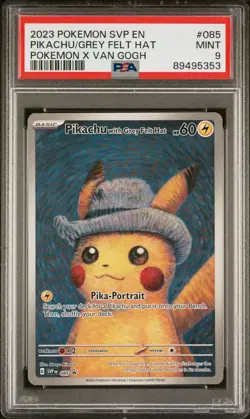 🔥 Pokemon TCG Pikachu with Grey Felt Hat SVP 085 Black Star Promo PSA 9 MINT 🔥 - Image 1