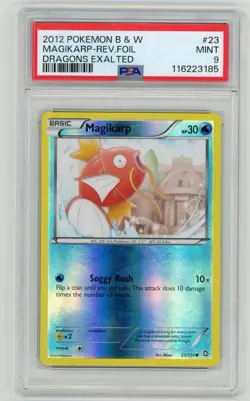 2012 Pokemon Black & White Dragons Exalted Magikarp Reverse Holo #23 PSA 9 Mint - Image 1