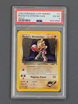 2000 POKEMON GYM HEROES #11 ROCKET'S HITMONCHAN HOLO PSA 6 - Image 1