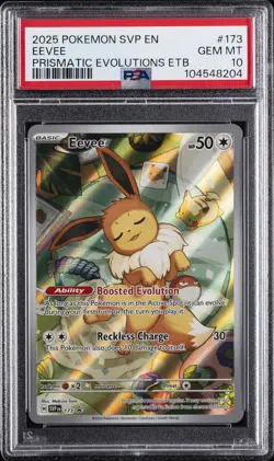2025 POKEMON SVP EN-SV BLACK STAR PROMO #173 EEVEE PSA 10 - Image 1