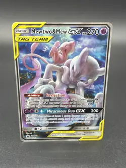 Pokemon Mewtwo and Mew GX SM191 Promo Tag Team 2019 Sun & Moon - Image 1