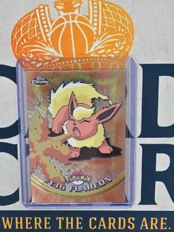 2000 Pokemon Topps Chrome TV FLAREON #136 Base BC - Image 1