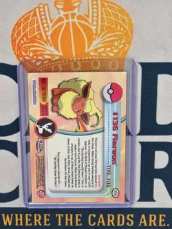 2000 Pokemon Topps Chrome TV FLAREON #136 Base BC - Image 2