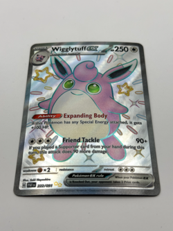 Wigglytuff ex 222/091 SV: Paldean Fates Full Art Holo Pokemon Card (print Lines) - Image 1