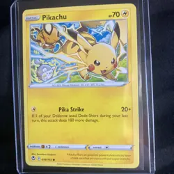 2022 Pokemon TCG Pikachu 049/195 Silver Tempest Non Holo Rare Card - Image 1