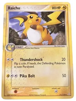 Pokemon Card - Holon Phantoms 51/110 - RAICHU (uncommon) - NM - Image 1