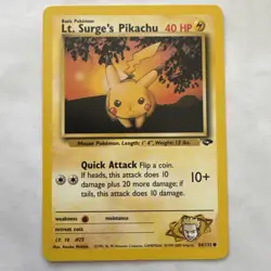Lt Surge's Pikachu 84/132 Gym Challenge Regular Pokemon Card - Image 1