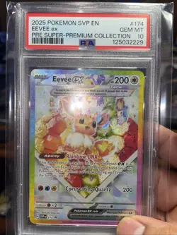 Pokemon TCG Eevee EX 174 Prismatic Evolutions Black Star Promo Card PSA 10 - Image 1