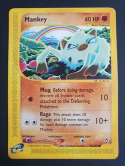 Mankey 92/147 - Aquapolis Set - Pokemon Card - Near Mint Condition - Image 1