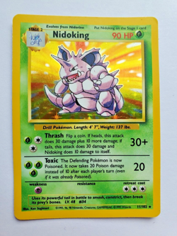 Pokemon TCG - Nidoking 11/102 Rare Holo - Base Set Unlimited - MP/HP - WOTC 1999 - Image 1
