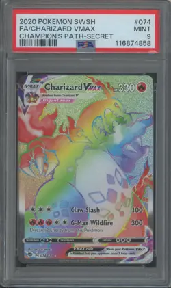 Pokemon TCG Charizard VMAX 74/73 Champion's Path Secret Rare PSA 9 - Image 1