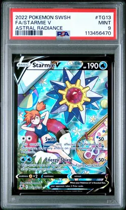 2022 POKEMON SWORD & SHIELD ASTRAL RADIANCE #TG13 FULL ART/STARMIE V PSA 9 - Image 1
