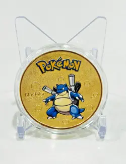 2x Pokemon Collectible Metal Gold Coin With Acrylic Case - Image 1