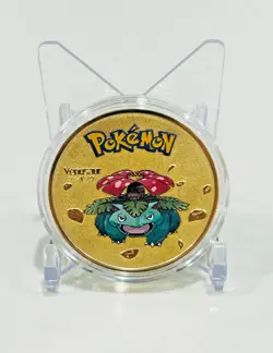 2x Pokemon Collectible Metal Gold Coin With Acrylic Case - Image 2