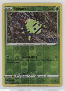 Spinarak (Peelable Ditto) Reverse Foil Pokemon Sword & Shield Pokemon Go #006 - Image 1