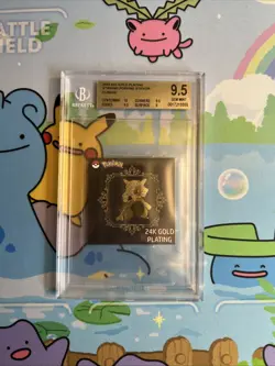Korean Pokemon BGS 24k Gold Plated Sticker Cubone Gem Mint 9.5 - Image 1