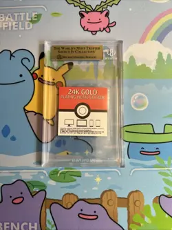 Korean Pokemon BGS 24k Gold Plated Sticker Cubone Gem Mint 9.5 - Image 2